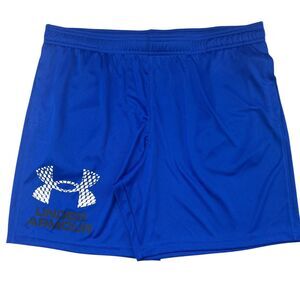 Under Armour Youth Athletic Shorts Blue Loose Fit Size YXL Polyester Activewear